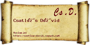 Csatlós Dávid névjegykártya